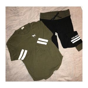 VICTORIAS SECRET PINK TEE & YOGA BUNDLE